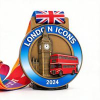 Médaille souvenir personnalisée de la ville de Londres, écologique, imprimée en UV, métal 3D, Big Ben et London Eye, médaille commémorative, gravure au laser