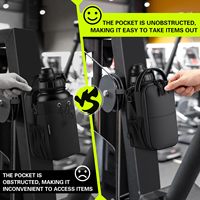 Sac de sport magnétique pour homme avec porte-bouteille, pochette pour téléphone, sac à bandoulière imperméable pour bouteille d'eau