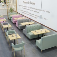 Ensemble de bancs de restaurant modernes en bois massif pour espaces commerciaux, cafés, hôtels, restaurants