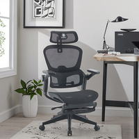Chaise de bureau ergonomique à dossier haut en maille respirante avec support lombaire et accoudoirs réglables, pivotante, vente en gros, directement de l'usine