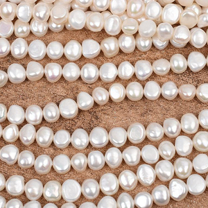 قلادة ضيقة أنيقة بسيطة من اللؤلؤ الأبيض غير النظامية الباروك الطبيعي لؤلؤ المياه العذبة للنساء والفتيات - Product Image 3