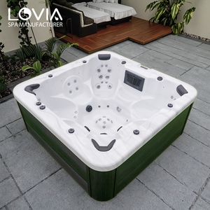Spa extérieur commercial pour 7 personnes avec jets d'hydrothérapie et éclairage LED, bain à remous en acrylique pour jardin ou hôtel - Product Image 1