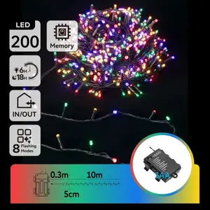 Ghirlanda di luci LED piatte a batteria 3AA, RGBY, 10m per decorazioni festive e illuminazione d'ambiente in eventi. - Product Image 1