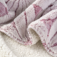 Manta de Piel Sintética de Conejo con Estampado Floral Rosa Elegante, Personalizada por el Fabricante, para Sala de Estar, Sofá, Dormitorio, Decoración del Hogar