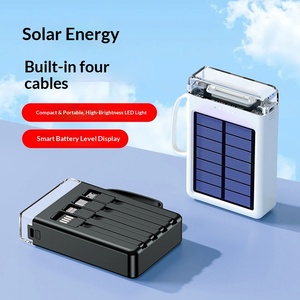 Batería Externa Portátil Compacta de Plástico con Energía Solar de 10000 mAh, Luz LED Integrada y Cable de Carga - Product Image 1