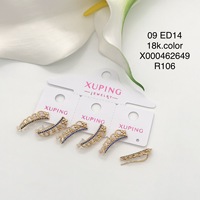 Perhiasan XUPING Anting Wanita Lapis Emas 18K dari Paduan Tembaga dengan CZ Sintetis, Model Elegan untuk Pemakaian Sehari-hari & Pesta