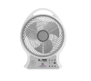 Factory Direct Multifunction Portable Table Fan 3 Blades 3 Speed Solar Box Fan with Radio AC/DC Charge Solar Music Fan