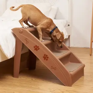 מכירה לוהטת לחיות מחמד צעד מדרגות מתקפל כלב גור רמפה סולם 4 צעדים למיטה