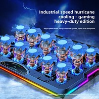 Refroidisseur d'ordinateur portable F15 en métal à refroidissement par air, avec éclairage RGB, écran intégré et support intégré pour téléphone/tablette – Design ultra-élégant