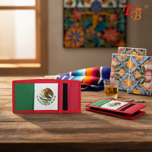 240 Pezzi/Cartone Portafoglio Lungo in Pelle 9.5"X4.5" Design MEXICO in Vera Pelle di Vacchetta e Coccodrillo Porta Carte Modello 377069 - Product Image 3