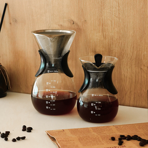 Cafetière à <span class=keywords><strong>filtre</strong></span> avec <span class=keywords><strong>filtre</strong></span> réutilisable en acier inoxydable, carafe à café en verre borosilicate, poignée de protection et couvercle - Product Image 5