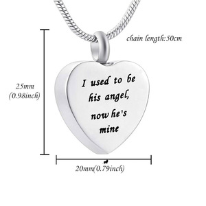 <span class=keywords><strong>Gioielli</strong></span> di cremazione a forma di cuore collana in acciaio inossidabile souvenir ciondolo intaglio che ero <span class=keywords><strong>il</strong></span> suo angelo, ora è <span class=keywords><strong>mio</strong></span> - Product Image 2