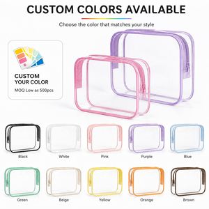 กระเป๋าใส่เครื่องสำอาง PVC แฟชั่น ขนาดใหญ่ กันน้ำ เป็นมิตรกับสิ่งแวดล้อม สำหรับจัดเก็บผลิตภัณฑ์ดูแลผิว พร้อมโลโก้สั่งทำได้ - Product Image 2