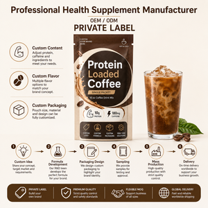 Mélange de café protéiné à formule personnalisée saveur Mocha Vanille Latte Caramel <span class=keywords><strong>Noisette</strong></span> favorisant la santé musculaire en poudre Marque privée - Product Image 5