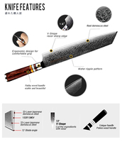 Nouveautés Couteau japonais Sushi Sashimi 10CR15MOV Couteau damas Couteau de cuisine japonais Kiritsuke