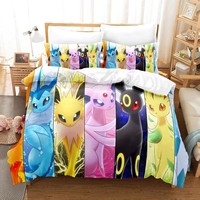 Dessin animé Anime ensemble de literie couette housse de couette taie d'oreiller ensemble de lit reine roi taille