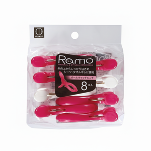 RAMO Lot de 8 pinces à linge roses/blanches pour ranger vos vêtements. - Product Image 1