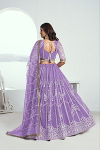 Heavy Butterfly <strong>Net</strong> with Embroidery Lehenga with Heavy Sequence and Embroidery Work for Ladies Party Wear <strong>Anarkali</strong> Style - Product Image 6