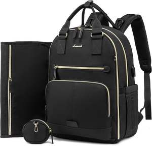 Free Sample Large Capacity <b>Vegan</b> PU <b>Leather</b> Baby Diaper Bag <b>Backpack</b> Multi-function Maternity Nappy Travel Bags for Mummy Mother - Product Image 1