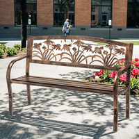 Banc public empilable de style européen moderne, design extérieur, jardin, tout temps, en fer, avec motif animal, provenant d'une usine chinoise