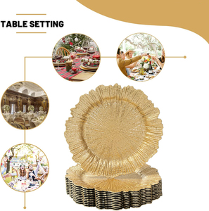 HOT Sell Golden Plastic Charger <strong>Plates</strong> for Wedding Parties ;33cm Gold Large <strong>Plates</strong> - Product Image 6