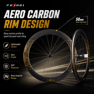Jeu de roues de route <span class=keywords><strong>Ferei</strong></span> T800 S Series en carbone léger avec freins à disque, roulements en céramique, largeur de jante 50 mm, 21 mm, compatible tubeless, 700c - Product Image 2
