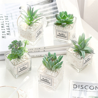 Plantes artificielles QSLH VF163, mini plante succulente en pot pour la décoration de la maison