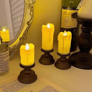 Halloween Rétro <span class=keywords><strong>LED</strong></span> Bougie Électronique Ornement En Plastique pour <span class=keywords><strong>Amazon</strong></span> Bougeoir Base Cire Atmosphère Lumière But Décoratif - Product Image 4