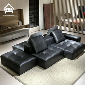 Divano Modulare Italiano Premium, Lussuoso Divano <span class=keywords><strong>Letto</strong></span> Sezionale in Vera Pelle Pixel per Ville Moderne e Residenze di Lusso - Product Image 4