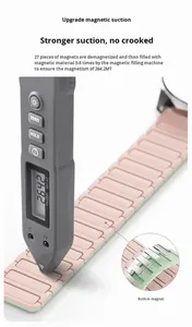 Double Color Magnetic Watch <b>Strap</b> for 20mm 22mm Watch Silicone Breathable <b>Wrist</b> for Samsung Huawei Watch Band - Product Image 5