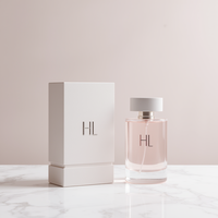 Flacon de parfum rectangulaire en verre rechargeable 30ml 50ml 100ml avec pompe pulvérisatrice en aluminium et bouchon couronne, personnalisable par sérigraphie