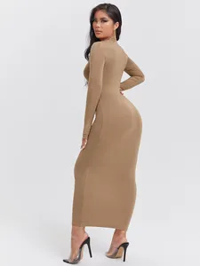 Vestido ajustado sólido con cremallera frontal para mujer, vestidos africanos personalizados para mujer, estilo elegante a la moda para mujer - Product Image 2