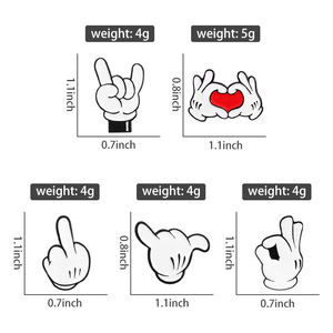 Cartoon Finger-Geste 'Ich Liebe Dich' Emaille-Anstecknadel Kreative Metall-Brosche Revers-Abzeichen Schmuck Rucksack-Accessoires - Product Image 6