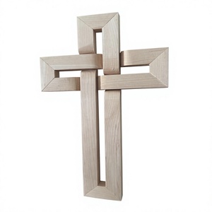 Escultura de Cruz de Madera Estilo Rústico Art Deco de AZ ENTERPRISES, Decoración para el Hogar, Sala de Estar, Tema Religioso, Material de Bambú, Lavable - Product Image 2