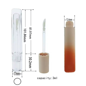 3ml <b>Mini</b> Lip Gloss Tube Round Cap Flat Bottle Spiral Bottom Empty Cosmetic Packaging Wand Applicator OEM ODM Custom Supply - Product Image 3