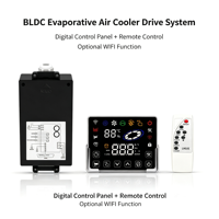 Refroidisseur d'air évaporatif avec système d'entraînement à courant continu BLDC, carte de circuit imprimé, panneau de commande numérique, télécommande, WIFI disponible