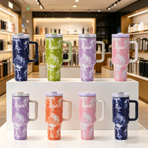 30oz 40oz Eco-Friendly 24hr Thermal Vacuum Insulated Travel Mug Food Grade 304 Stainless Steel Tumbler Handle Splash Proof Straw - Product Image 1