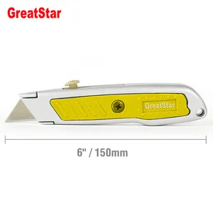 Rubber Handle Aluminum Shell Retractable Blade Knife Quick Change Knife Utility Knife For Pipe Cutter Box Cutter