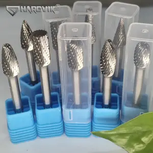 Zhuzhou Hardcarbide Factory Supply 6mm 1/4 Inch Carbide Burr Carbide Rotary Burr Carbide Burr Set For Wood Polishing