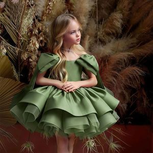 Robe de princesse élégante en maille pour filles, tenue de piano pour enfants, robe de soirée d'anniversaire, tenue de scène formelle - Product Image 6