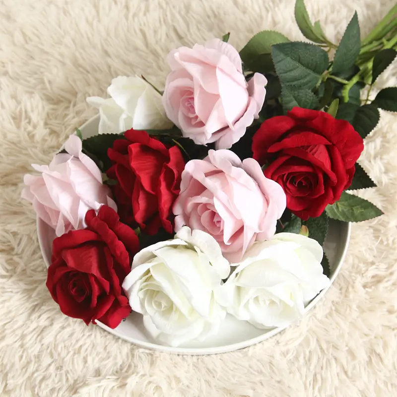 flowers silk fake flower bunches artificial decorative rose flowers for decoration wedding artificial