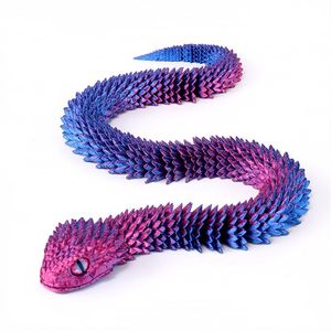 Lámpara Nocturna Viper Impresa en 3D de 11.8 Pulgadas, Adorno Artesanal Creativo con Diseño de Arcoíris, Modelo de Animal para Niños, Manualidad, Regalo de Plástico - Product Image 3