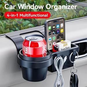 Soporte para taza de coche, soporte para teléfono, bandeja de montaje, puerta lateral, ventana, barril de almacenamiento, bolsillo, estante de almacenamiento colgante con accesorios interiores para automóviles - Product Image 2