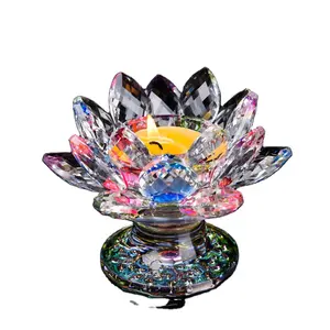 Colorful New Gifts Artificial K9 Glass Crystal Lotus Flower crystal Wedding Gifts Party glass Lotus