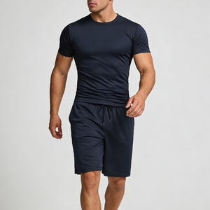 Conjuntos de Camiseta y Pantalones Cortos de Malla Ajustados al Cuerpo para Gimnasio y Fitness, Conjuntos Deportivos para Hombre, Conjuntos de Camiseta y Pantalones Cortos con Estampado Personalizado, Disponibles en <span class=keywords><strong>Stock</strong></span> - Product Image 2