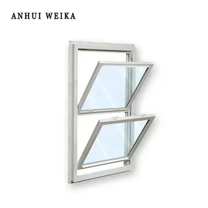 WEIKA Style américain UPVC double fenêtre suspendue en gros fenêtre en Chine double verre trempé vinyle PVC plastique