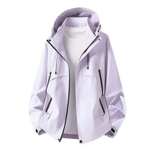 Jaket Hoodie Olahraga Luar Ruangan Pria Wanita Musim Semi 2026, Mantel Hiking Anti Angin Unisex - Product Image 4
