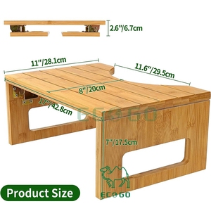 Taburete de inodoro de bambú, taburete de orinal plegable para baño, taburete de caca para adultos, portátil y antideslizante - Product Image 2