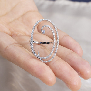 Anillo de Plata 925 con Moissanita Messi Jewelry MSR-1873, Anillo de Moda con Micro Pavé, Diseño Elegante para Fiesta - Product Image 5