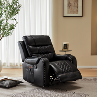 Canapé inclinable moderne extensible en cuir avec structure en bois pour salon, home cinéma et relaxation